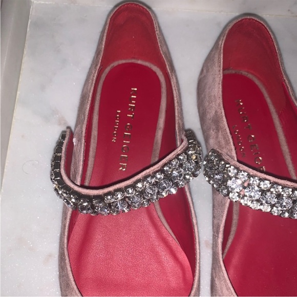 NWOT • Kurt Geiger “Kingly” Mauve Mary Jane Rhinestone Suede Flats • EU Size 37 - Picture 4 of 9